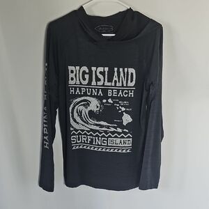 Island Gear‎ Big Island Hapuna Beach Surfing Long Sleeve Shirt Hoodie Small